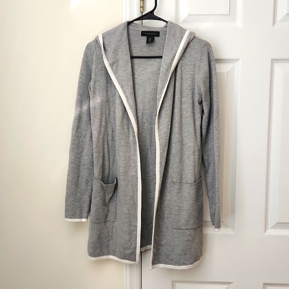 Hooded long cardigan